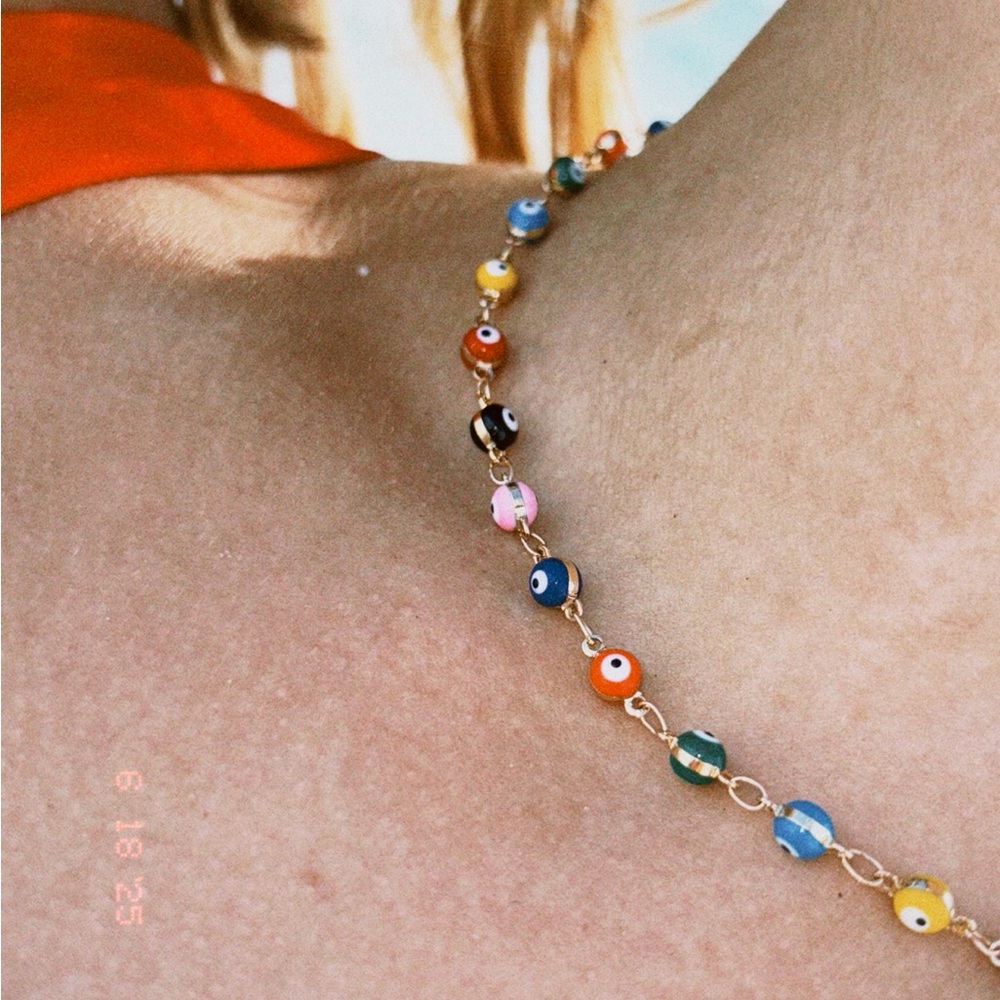 Colorful Evil Eye Beaded Necklace